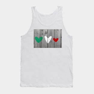 Green, White and Red Hearts Tank Top